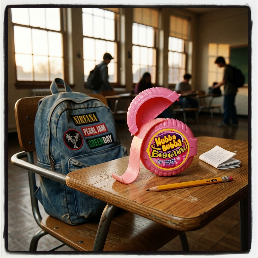 A Bubble Tape dispenser with the lid open